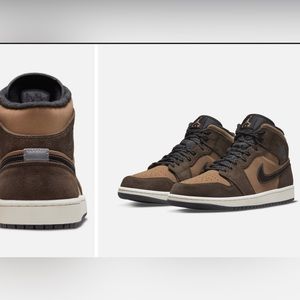 Nike Air Jordan 1 Mid Se Dark Chocolate Crimson